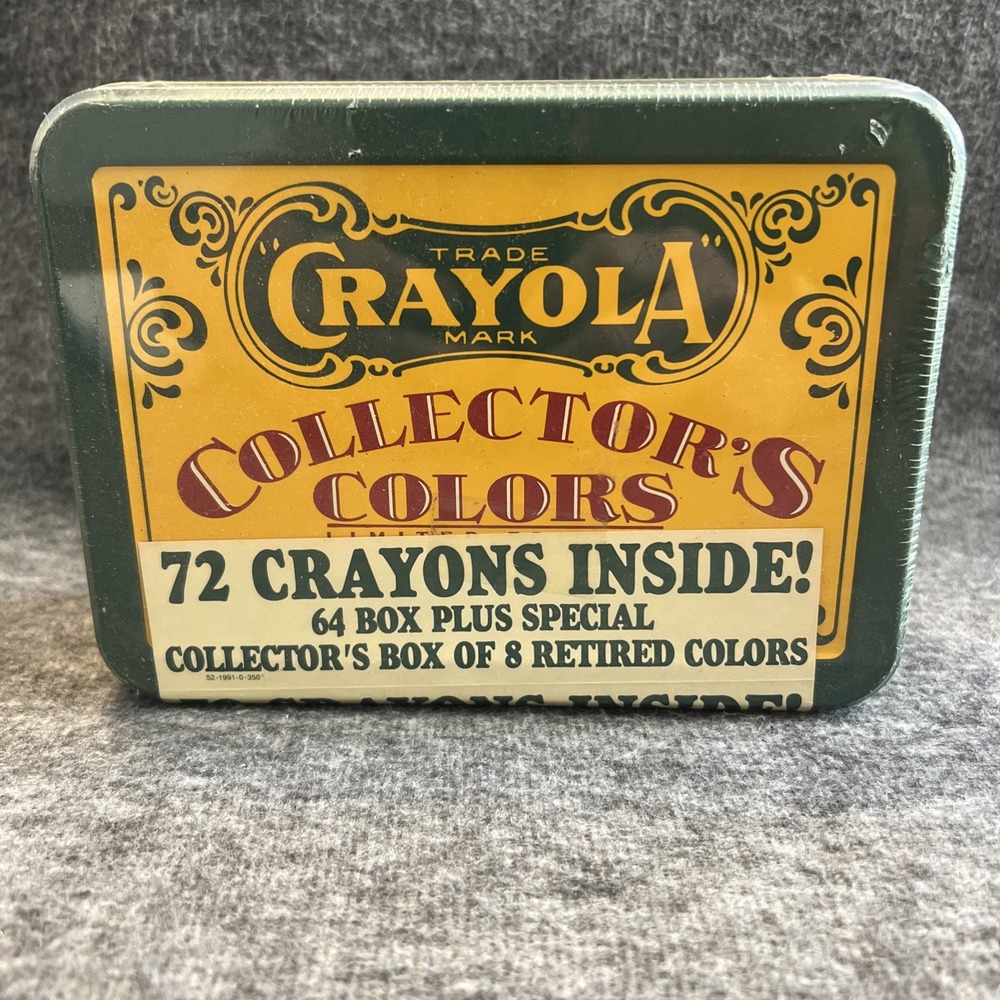 Vintage 1991 Crayola Collector's Colors Limited Edition Tin 72 Crayon New Sealed